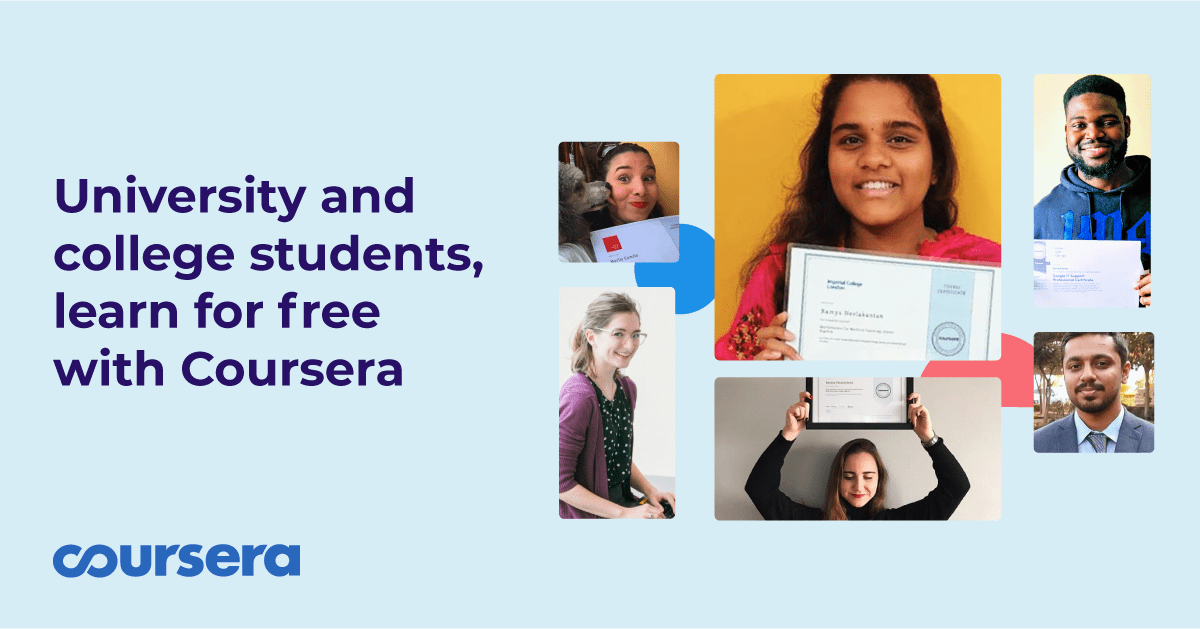 University and college students, learn for free with Coursera