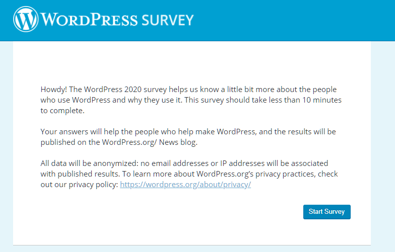 WordPress 2020 Survey