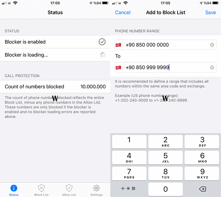 iOS uygulaması 1 - Simple Call Blocker