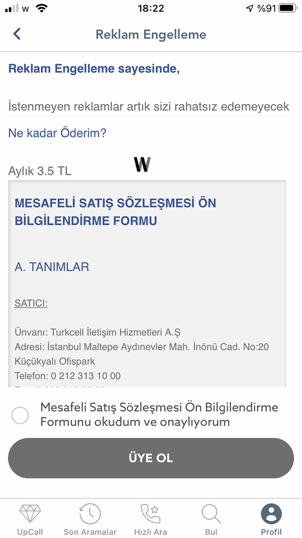 UpCall Turkcell Uygulama