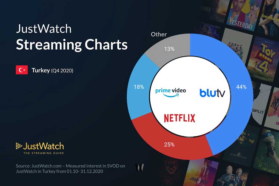 Streaming services marketshare infographic 2020 - 🇹🇷