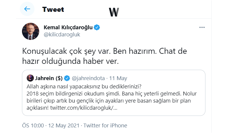 Jahrein - Kemal Kılıçdaroğlu / Twitter