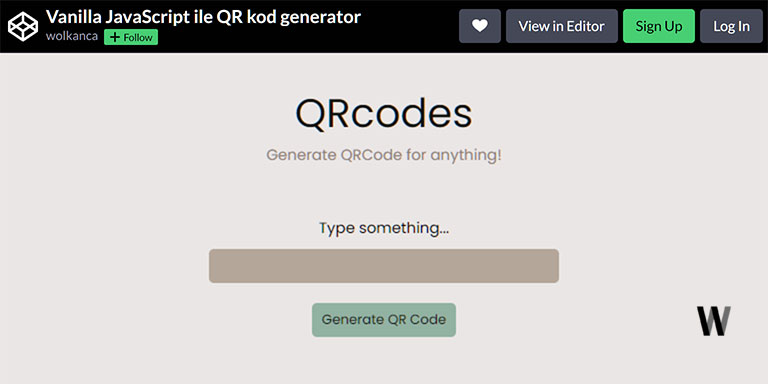 How to make a QR Code generator using Vanilla JavaScript?